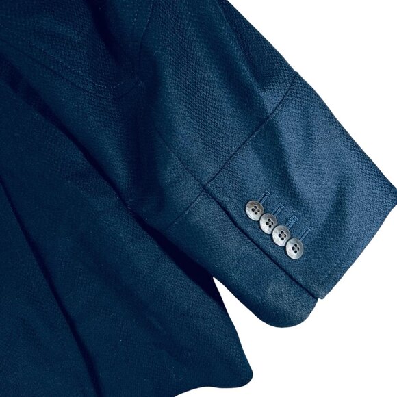 Kroon Ritchie Blazer 48R Blue Hybrid Jacket Wool Cashmere 3 Button Full Zip - Picture 12 of 16